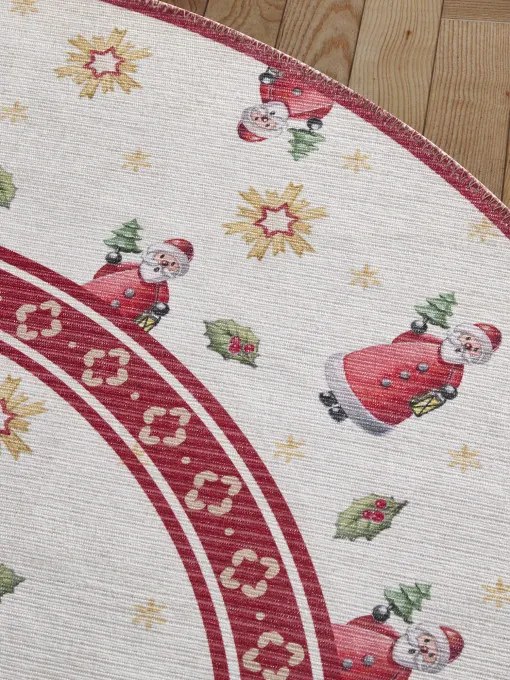 Koberec Toy's Delight Villeroy & Boch Santa Claus krémový / červený kruh