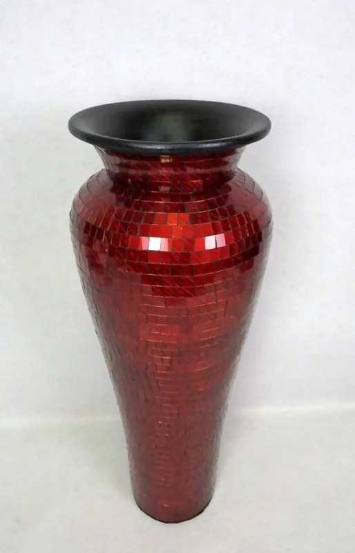 Váza červená DIVA, 80 cm, sklenená mozaika, ručná práca