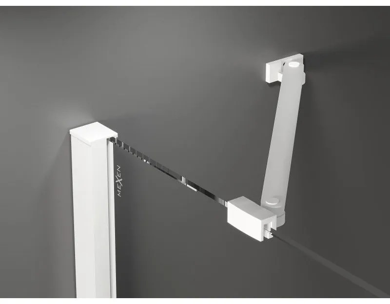 Mexen Velar Duo, sprchový kút s posuvnými dverami 100(dvere) x 100(dvere) cm, 8mm číre sklo, biela, 871-100-100-02-20