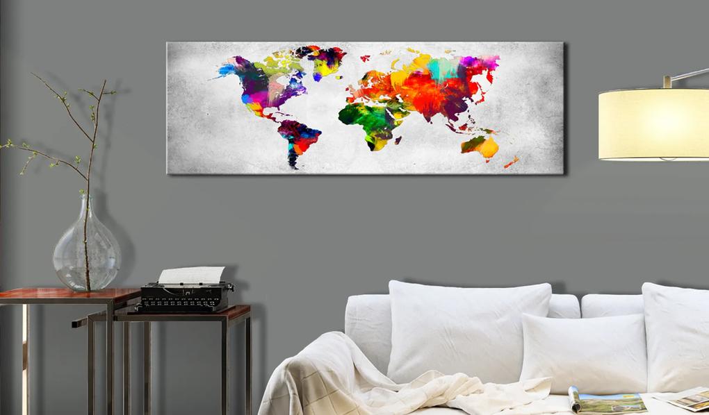 Artgeist Obraz - World Map: Coloured Revolution Veľkosť: 150x50, Verzia: Premium Print