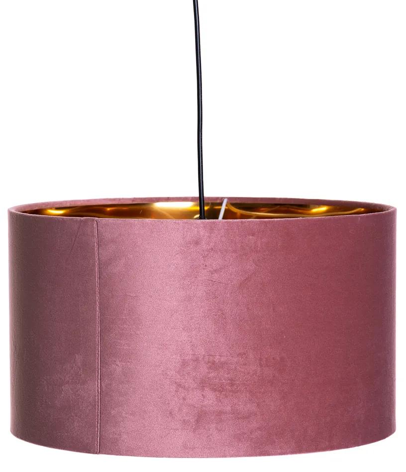 Moderné závesné svietidlo ružové so zlatom 40 cm - Rosalina