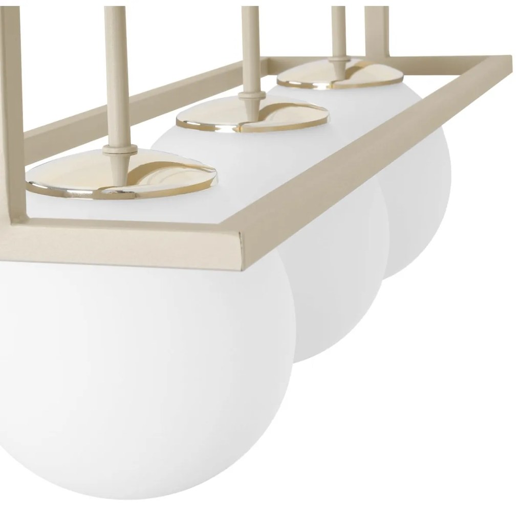 Závesné svietidlo Florence, 3x biele sklenené tienidlo, be/g