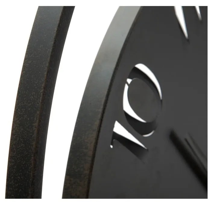 Čierne nástenné hodiny Mauro Ferretti Circle, ⌀ 60 cm
