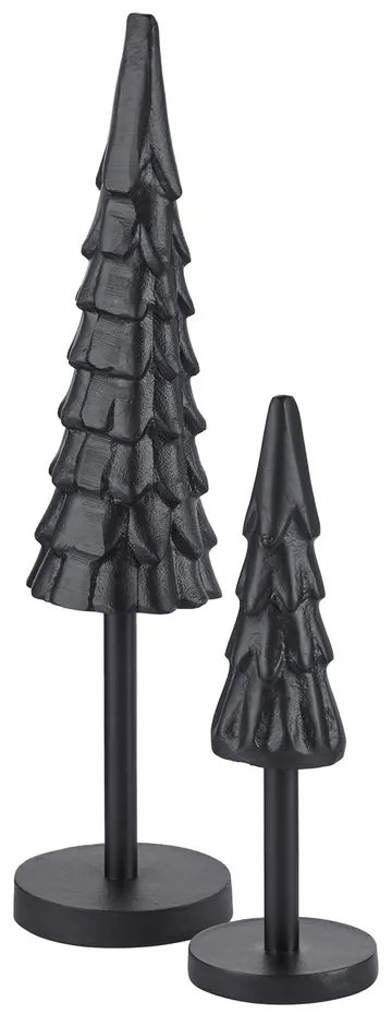 X-MAS Dekoračná jedľa kovová 25 cm - čierna