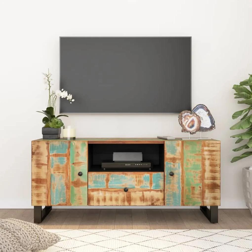 TV skrinka 105x33,5x46 cm recyklovaný masív a kompozitné drevo 351960
