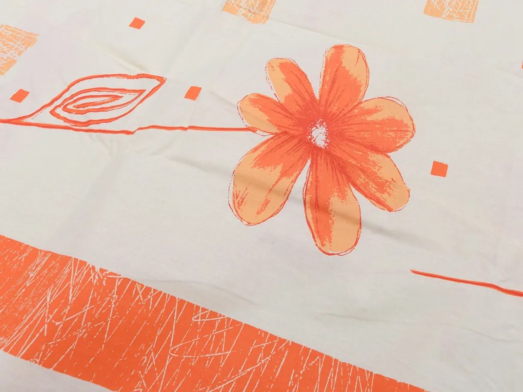 Bavlnené obliečky ORANGE FLOWERS biele Rozmer obliečky: 70 x 90 cm | 140 x 200 cm