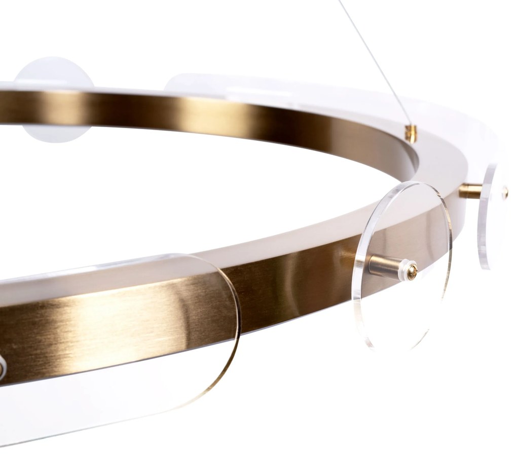 Toolight Loop, LED stropné svietidlo 79cm, 26W, diaľkové ovládanie, APP1549-CP, zlatá matná, OSW-06970