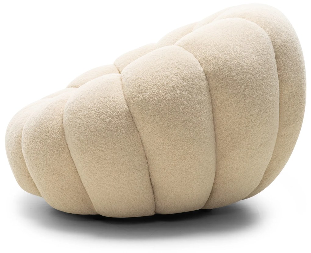 Designové relaxační křeslo VENEZIA 100 cm bouclé béžové