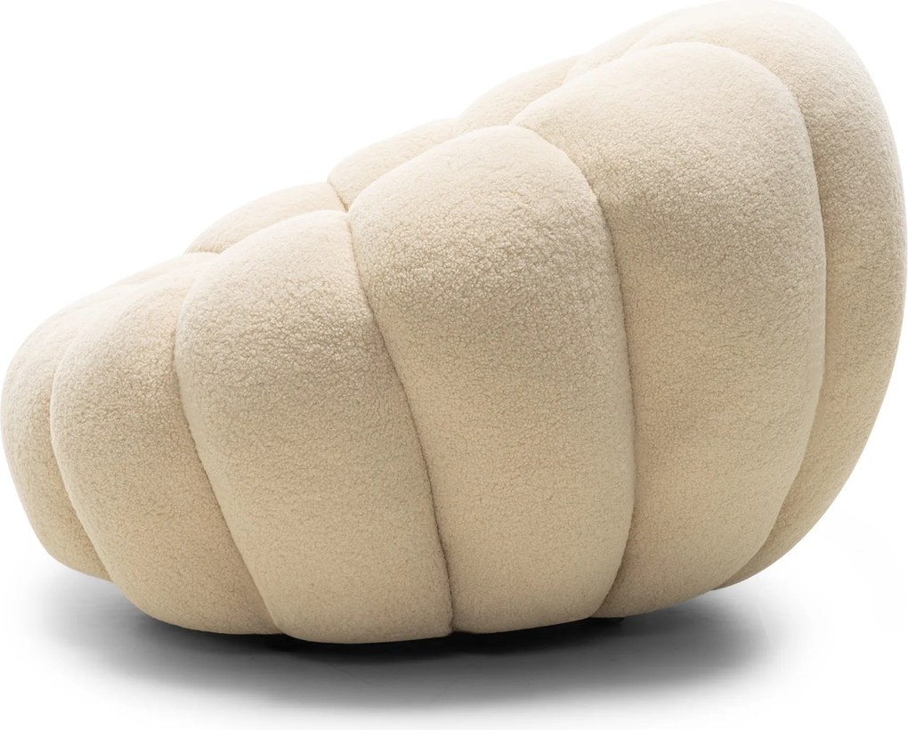 Dizajnové relaxačné kreslo VENEZIA 100 cm bouclé béžové
