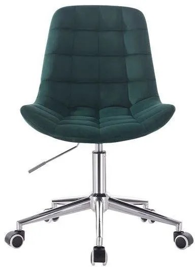 LuxuryForm DESIGN Stolička PARIS VELUR na striebornej základni s kolieskami - zelená