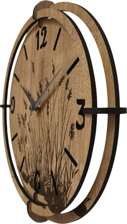 Moderné drevené hodiny Dub – dizajn Lúčne trávy | SENTOP HDF0590-OAK-HLIFAX