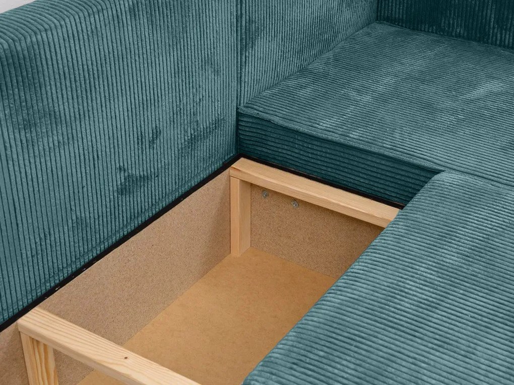 Petrolejová rohová pohovka SMART COSARO, obojstranná + 2 vankúšiky ZDARMA