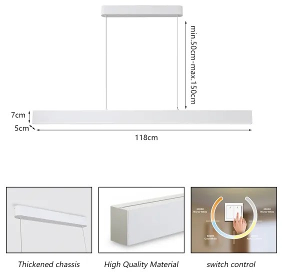 Brilagi - LED Luster na lanku SLEEKLINE LED/40W/230V 3000/4500/6000K biela