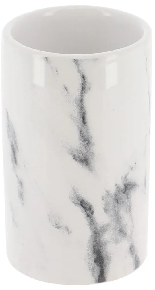 Sada kúpeľňových doplnkov Nardi Marble, biela/s chrómovými prvkami