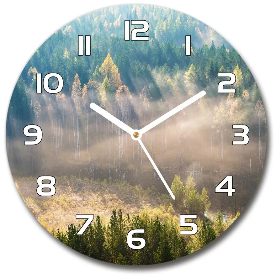 Sklenené hodiny okrúhle Hmla v lese pl_zso_30_f_104886541