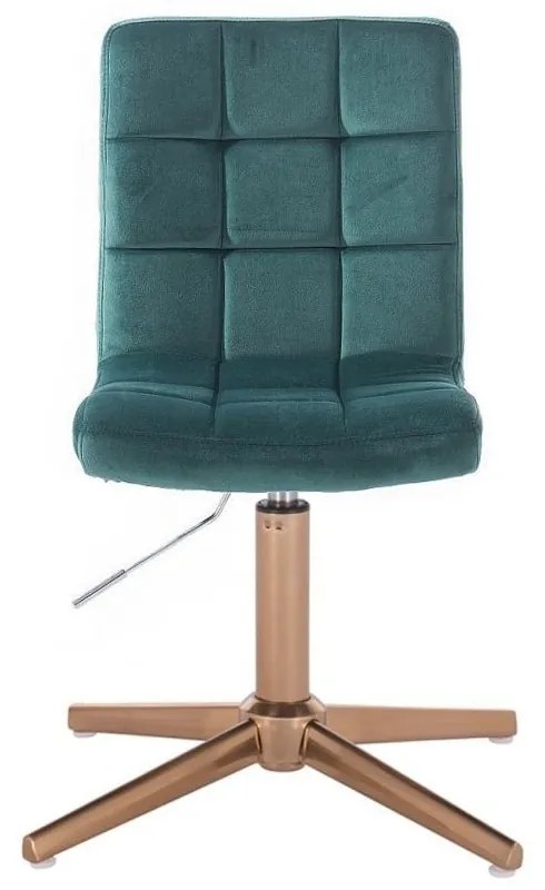 LuxuryForm DESIGN Stolička TOLEDO VELUR na zlatom kríži - zelená
