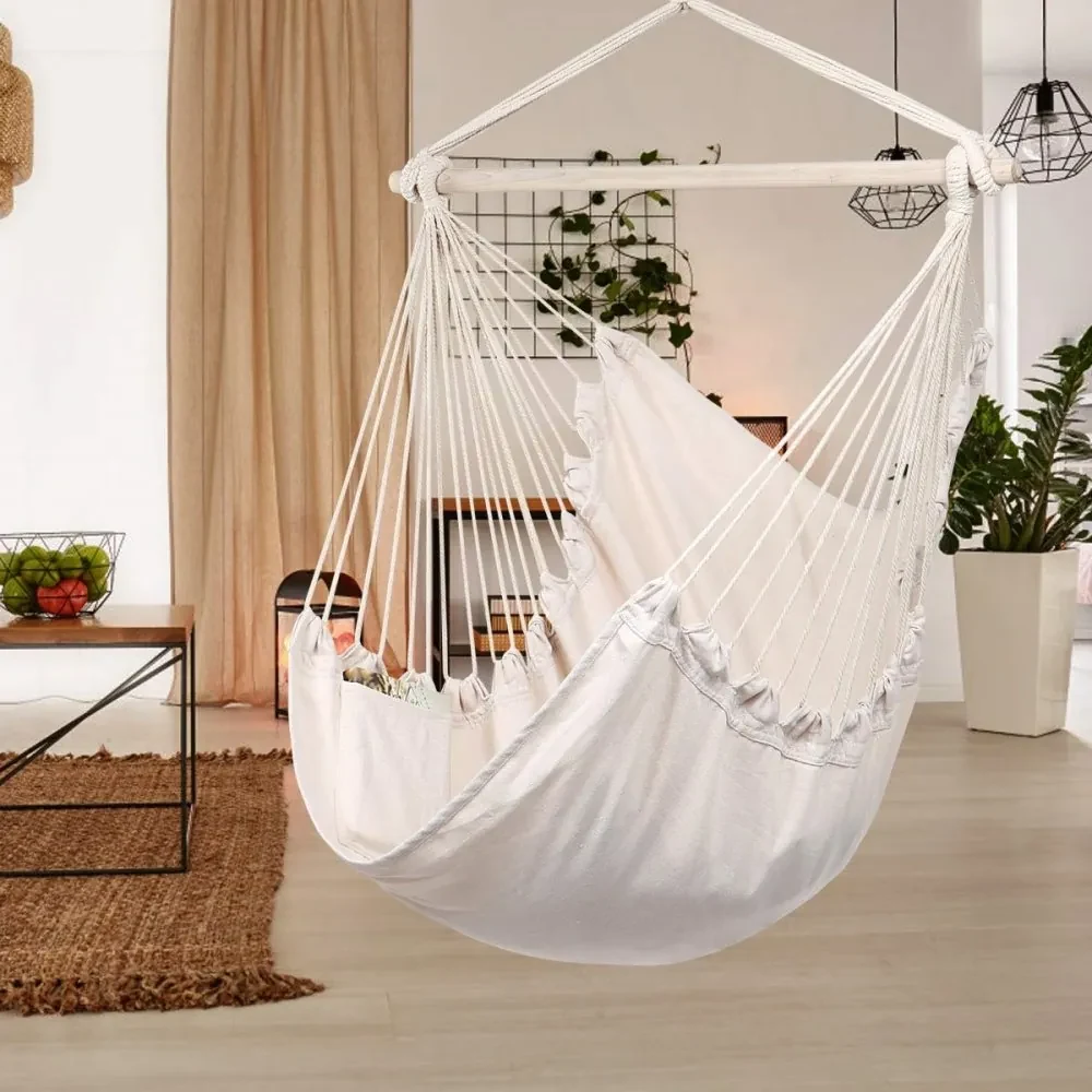 Závesné kreslo brazílske MODERNHOME v bielej farbe