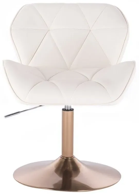 LuxuryForm DESIGN Stolička MILANO na zlatom tanieri - biela