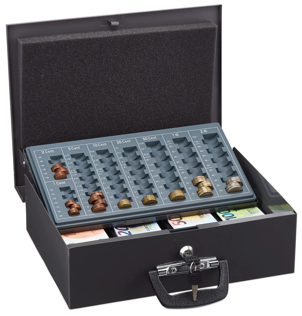 Pokladnička na kľúč RD47846, sivá