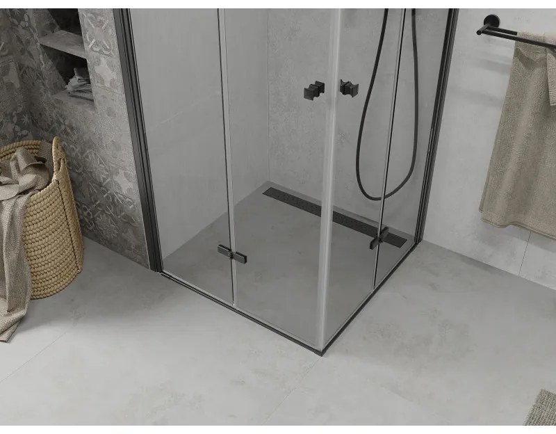 Mexen Lima Duo sprchovací kút 70 x 70 cm, číre sklo-čierny profil, 856-070-070-50-00-02