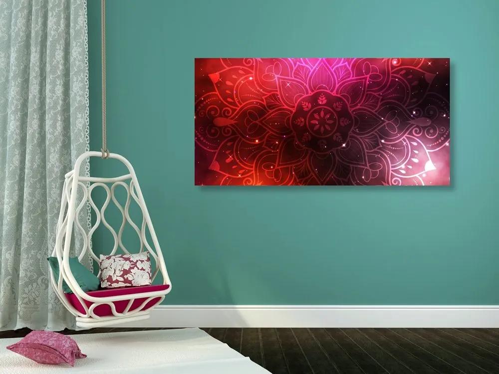 Obraz Mandala s galaktickým pozadím - 100x50