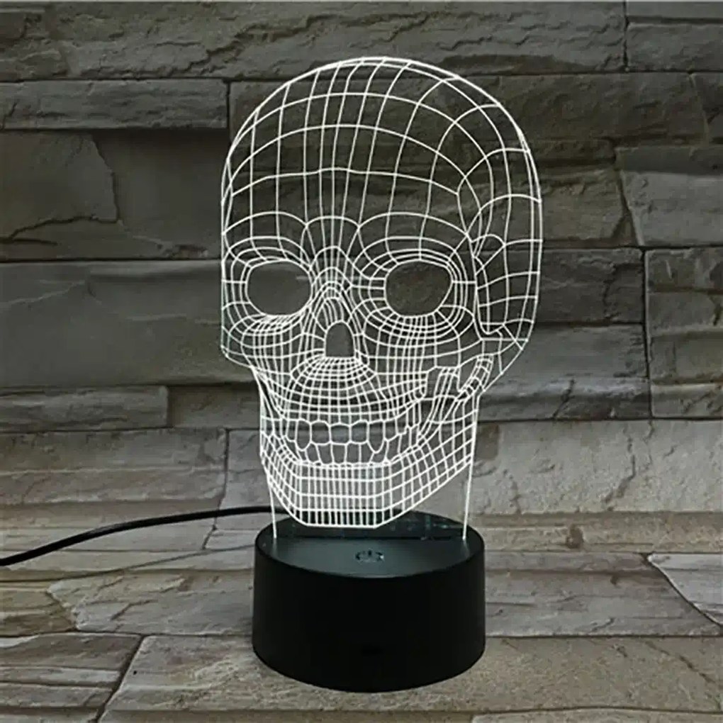 3Dmix 3DL-CRK032 – 3D LED nočná lampa - Lebka (Crack základňa)