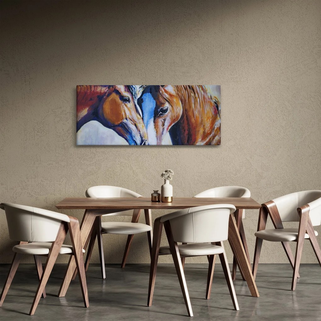 Obraz - Zamilované kone (120x50 cm)