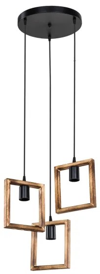Zuma Line ASZ.1678 - Luster na lanku ATRIA 3xE27/20W/230V borovica/čierna