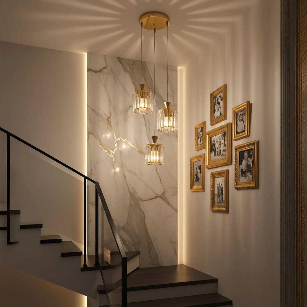 Toolight Toolight, závesné svietidlo 3xE27, EBT026-3CP, zlatá, OSW-01226