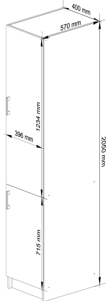 Potravinová kuchynská skriňa Lula S40 (biela + dub sonoma). Akcia -20%. Vlastná spoľahlivá doprava až k Vám domov. 1069049