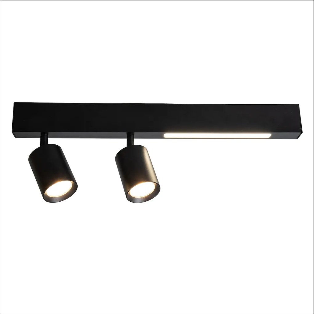 EUlight Stropné svietidlo Magnet, 2x čierne kovové tienidlo + 1x LED 5W, b