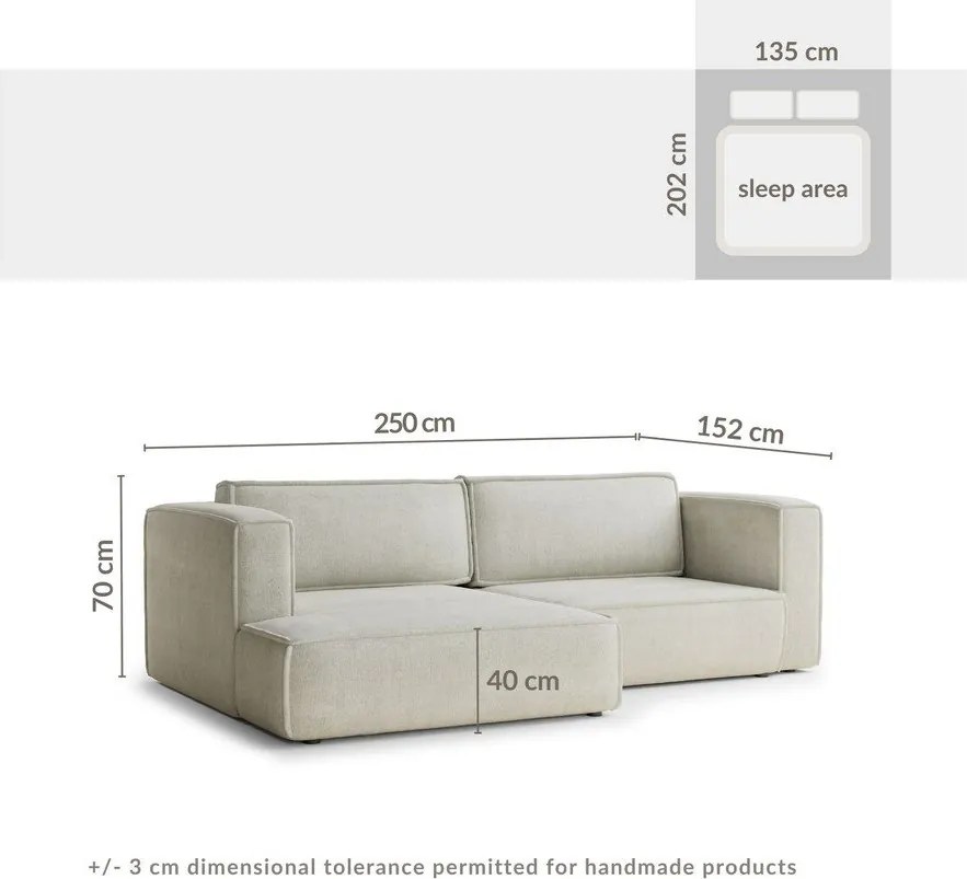 Svetlomodrá ženilková rozkladacia/s úložným priestorom rohová pohovka (ľavý roh/s leňoškou) Velto – Maison de Rêve