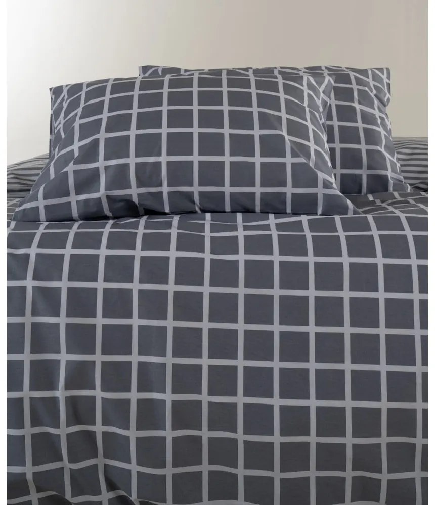 Sivé obliečky na dvojlôžko/predĺžené z bavlny Renforcé 240x220 cm Linear Calm Geometric – Mila Home Luxury