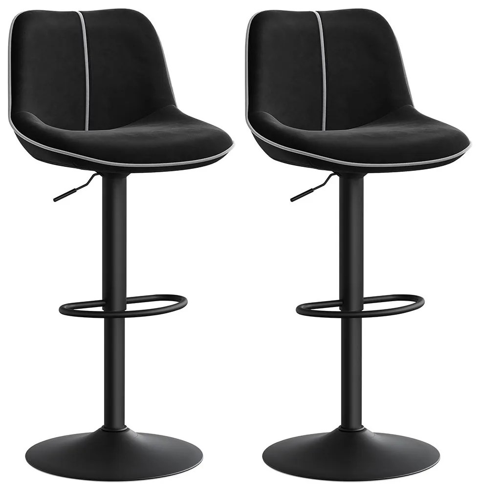 Súprava 2 ks barových stoličiek Vasagle Muriel čierna
