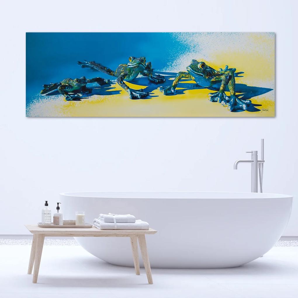 Gario Obraz na plátne Tri modré žaby Rozmery: 90 x 30 cm