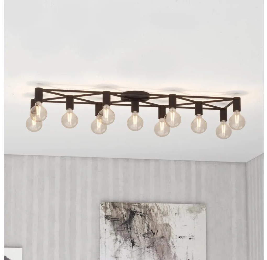 Eglo 43722 - Stropné svietidlo SPEKE 11xE27/40W/230V čierna