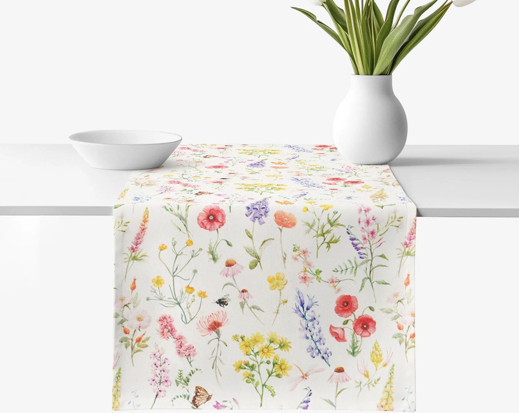 Goldea behúň na stôl valencia - rozkvetlá lúka 50x160 cm