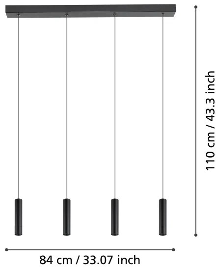 Eglo 900906 - LED Stmievateľný luster na lanku ALMUDAINA 4xLED/5,4W/230V