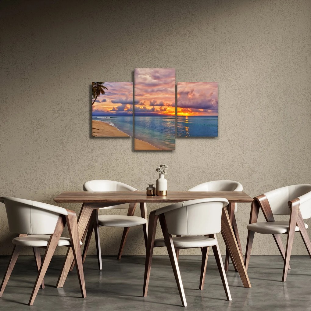 Obraz - Západ slnka na pláži (90x60 cm)
