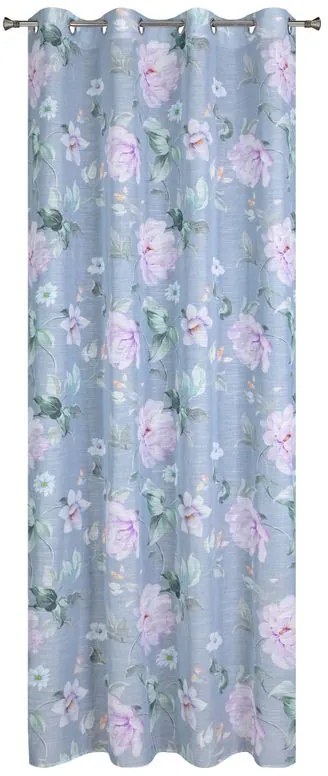 Dekorstudio Dekoračný etamínový záves FLORA s kvetinovým motívom 140x250cm