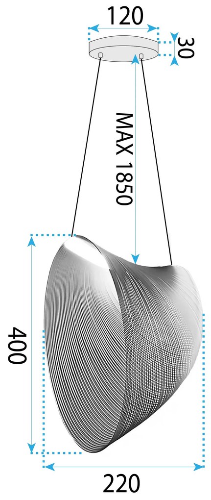 Toolight Toolight, LED závesné osvetlenie 10W, 3000K, LHJ054-1CP, OSW-50051