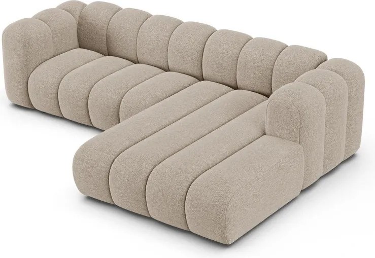 Béžová ženilková rohová pohovka (pravý roh/s leňoškou) Lupine – Micadoni