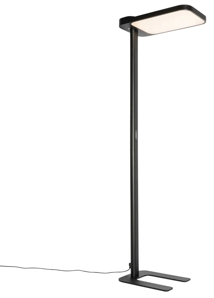 Denná stojaca lampa čierna štvorcová vrátane LED a stmievača - Guzo