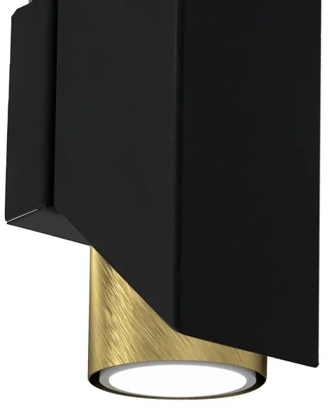 Nástenné svietidlo WALL 2xGU10/8W/230V čierna/mosadz