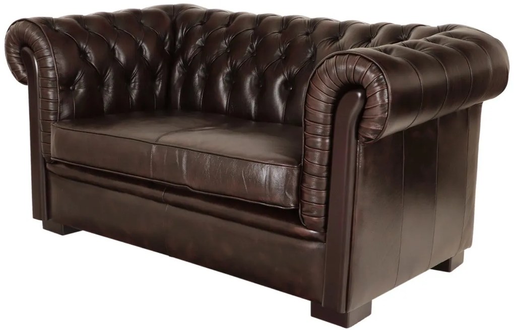 furniture-nabytek.cz - Kožená sedačka Chesterfield dvoumístná