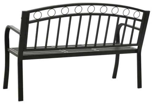 vidaXL Záhradná lavica so stolíkom čierna 120 cm oceľ-