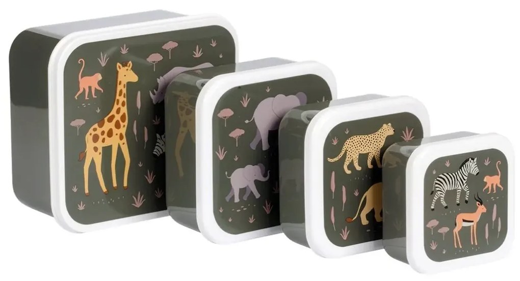 Sada 4 krabiček na oběd a svačinku savana