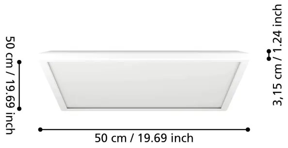 Eglo 901476 - LED RGBW St. kúpeľ. svietidlo ROVITO-Z 17W/230V 50x50cm IP44 biela