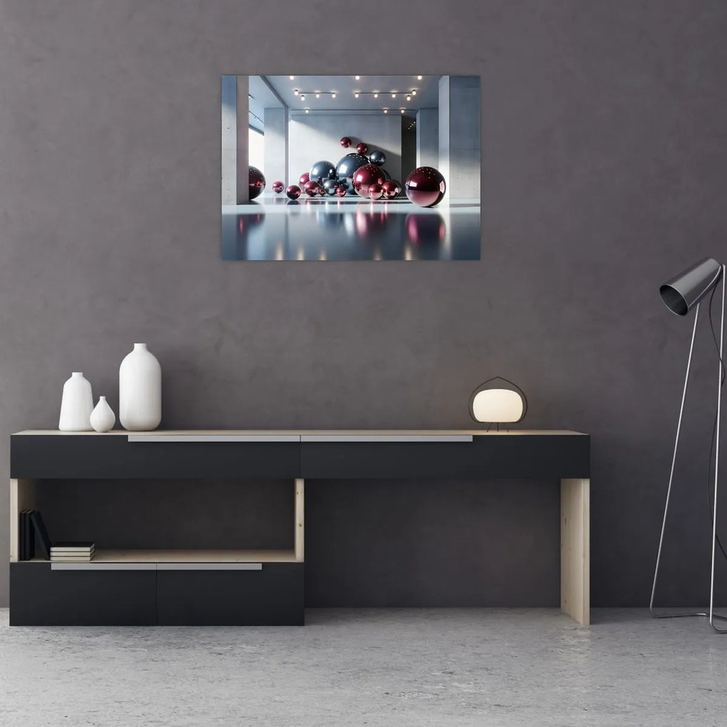 Obraz - 3D priestor s guľami II. (70x50 cm)