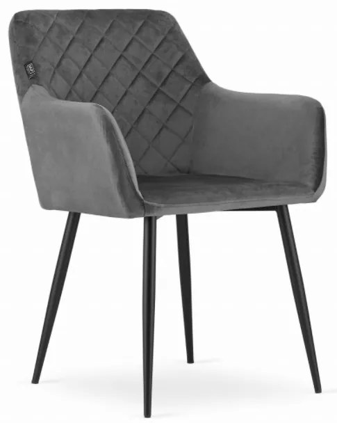 Zamatová stolička Copenhagen sivá